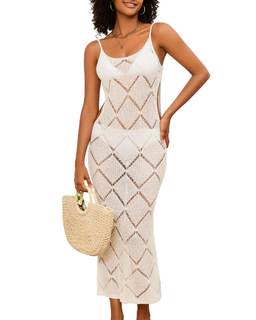 Bsubseach Swimsuit Crochet Beach Coverup - Women Hollow Out Knit Swim Cover Up Dress…