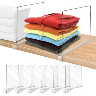Acrylic Shelf Dividers for Closet Organization 6PCS Closet Shelf Divider Closet Dividers…