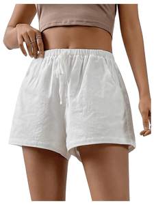 Floerns Women's Elastic Waist Double Layered Linen Shorts Casual Shorts | Loose Fit, Wide…