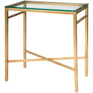 Safavieh American Homes Collection Viggo Antique Gold Glass Couture Side Table Gold /…