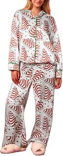 Yiulangde Women 2 Piece Buffalo Plaid Pajamas Lounge Set Y2k Long Sleeve Bow Tie Up…