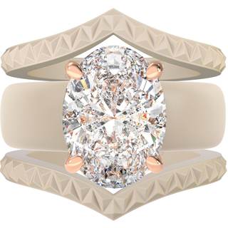 Rinfit Stackable Silicone Ring Set with Oval Cut CZ | AAAAA Grade Cubic Zirconia…