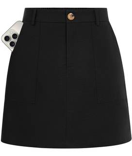 Kate Kasin Women Linen Mini Skirt with Shorts Underneath High Waisted Skort | A Line…