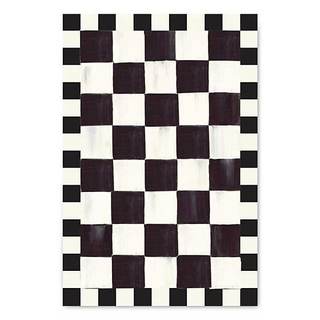 MACKENZIE-CHILDS Washable Rug, 2x3, Black-and-White Courtly Checkered | Decorative indoor…
