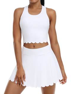 ATTRACO Tennis Outfits for Women Racerback Golf Dress Workout Dress | Athletic Skirt Set…