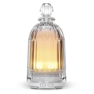 Glass Essential Oil Diffuser, Aroma Diffusers with Glass Cover & Plastic Reservoir Small…