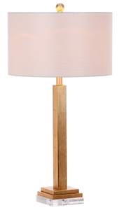 SAFAVIEH Lighting Collection Perri Farmhouse Gold/ Crystal Base 30-inch Bedroom Living…