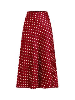 MakeMeChic Women's Polka Dots Maxi Skirts Satin Ruffle Pencil Skirt | Summer, Silk, High…