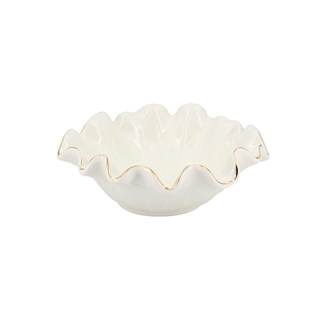 8 Inch Small Lotus Ceramic Decorative Bowl, about15 oz Capacity, Modern Ruffle Lotus Leaf…