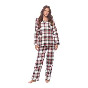 Casual Nights Women's Flannel Long Sleeve PJ's Button Down Sleepwear Pajama Set