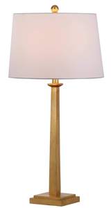 SAFAVIEH Lighting Collection – Andino Set of 2 Gold Leaf Table Lamps with White Drum…