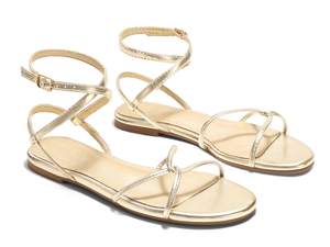 Coutgo Womens Flat Sandals Strappy Open Toe Cross Lace Up Ankle Strap Summer Dressy Beach…