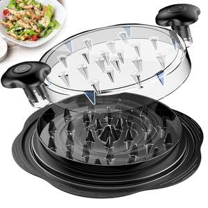 Chicken Shredder Tool Twist Large Meat Shredder with Brush&Fork, Black | Visible Chicken…