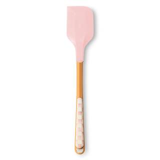 MACKENZIE-CHILDS Kitchen Spatula, Silicone Spatula for Cooking, Pink-and-White Rosy Check…