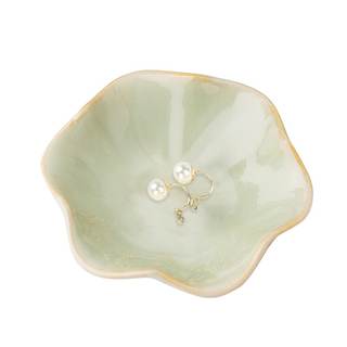 Binoster Ceramic Jewelry Dish,Leaf Jewelry Tray Key Tray,Small Ring Dish Holder Jewelry…