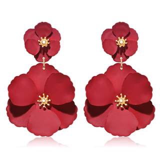 Flower Dangle Earrings Boho Layered Floral Petal Drop Earrings Statement Stud Earring for…