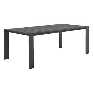 Modway Tahoe Outdoor Patio Powder-Coated Aluminum Rectangular Dining Table in Gray…