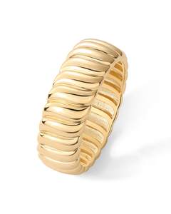 PAVOI 14K Gold Plated Chunky Statement Ring | Chunky Stackable Wide Band for Women Yellow…