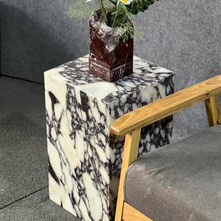 Calacatta Marble Side Table Modern Square End Table for Sofa | Luxury Calacatta Viola…