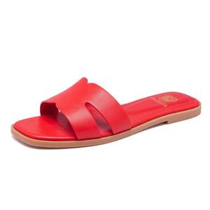 Women's Flat Sandals Dressy Comfortable Slide Sandals Fashion Square Open Toe Slip On…