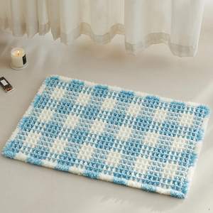TYUU Waffle Bath Mat, Boho Bathroom Rugs Non Slip Washable Absorbent Checkered Bathroom…