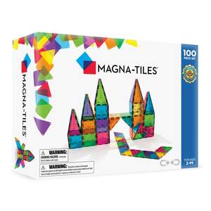 MAGNA-TILES Classic 100-Piece Magnetic Construction Set, The Original Magnetic Building…