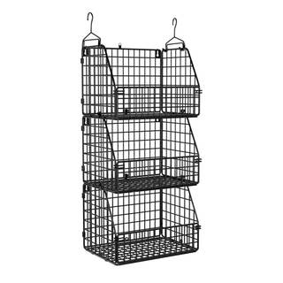 PUPPYCUTE Stackable Wire Storage Baskets for Kitchen Closet Pantry, Hanging Closet…