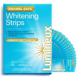 Lumineux Teeth Whitening Strips, Peroxide Free, 21 Treatments (3 Months) | Peroxide free…