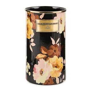 MACKENZIE-CHILDS Enamel Utensil Holder, Wild Rose Brown | Hand-applied design, made from…