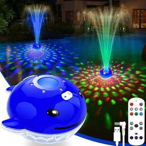 ChlorStar Pool Fountain with Remote, Dolphing Floating Pool Fountain with Lights, Above…