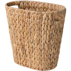 StorageWorks Wicker Waste Basket, Handwoven Water Hyacinth Trash Can with Built-in…