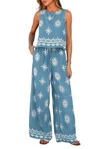 PRETTYGARDEN Women's Summer Boho 2 Piece Outfits Lounge Sets | Floral Comfy Fabric…