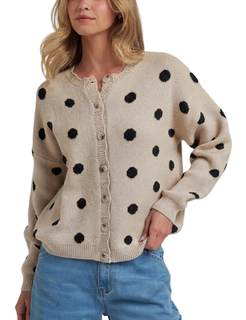 UATKIMI Women Polka Dot Cardigan Sweater Long Sleeve Button Knit Top | Crew Neck, Drop…