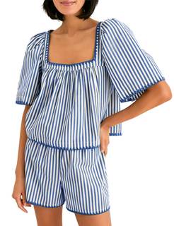 Women's Striped 2 Piece Short Set Loungewear Outfits | Striped Pajama Shorts Sets, Square…