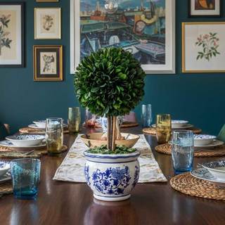 Galt International Naturally Preserved Boxwood Ball Topiary Tree in Round Hand Painted…