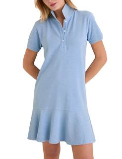 Women's Polo Dress Short Sleeve Ruffle Hem Breathable Cotton Blend for Golf Tennis Summer…