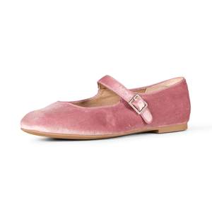 Amazon Essentials Women's Velvet Mary Jane Ballet Flat with Buckle Strap 11 Mauve Velvet