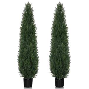 Artificial Cedar Topiary Trees for Outdoors 5FT UV Resistant Faux Pine Tree | Realistic…