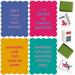Maitys 4 Pcs Color Mahjong Shuffler Cards with Funny Sayings for Mixing Shuffling Tiles…