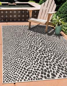 Unique Loom Outdoor Collection Area Rug - Cape Town (7' 10' x 10' Rectangle, Black/…