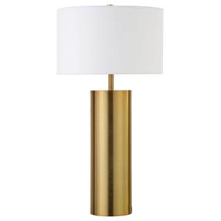 Henn&Hart 30" Modern 1-Light Table Lamp, Gold | Sculptural mid-century silhouette with a…