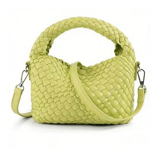 Small Woven Crossbody Bag with Top Handle, PU Leather Hangbag | Cute purse handbag…