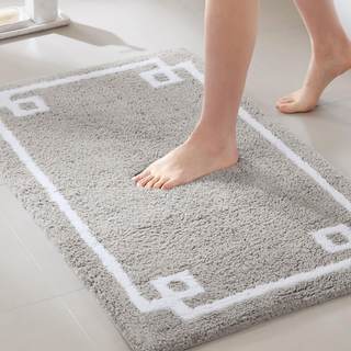 Madison Park Evan 100% Cotton Bath Runner Plush Absorbent, 24" x 72", Grey | Non-slip…