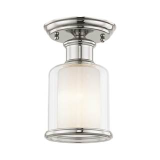 Livex Lighting 40200-35 1-Light Ceiling Mount, Polished Nickel