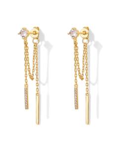 PAVOI 18K Gold Plated 925 Sterling Silver Posts Drop Dangle Chain Earrings for Women |…