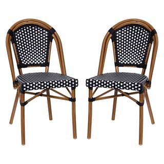 Flash Furniture Bordeaux Set of 2 Indoor/Outdoor Commercial Bistro Stack Chairs…