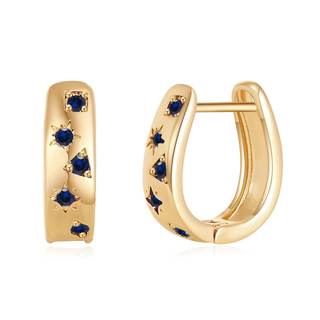 Chunky Gold Cubic Zirconia Hoop Earrings for Women Trendy,Colorful Gold CZ Statement…