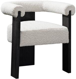 Meridian Furniture 565Cream-C Barrel Collection Mid-Century Modern Dining Chair with…