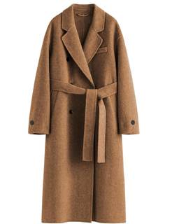 Womens Pea Coats Fall Long Trench Coat Double Breasted Button Down Lapel Belted Peacoat…