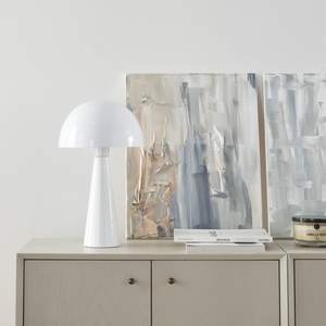 Nourison Home 16" White Metal Mushroom Table Lamp, Modern, Retro, Desk Light for Bedroom…